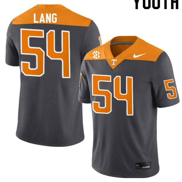 Youth #54 Vysen Lang Tennessee Volunteers College Football Jerseys Stitched-Anthracite